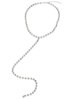 Collier de strass pour décolleté poitrine Gris argent