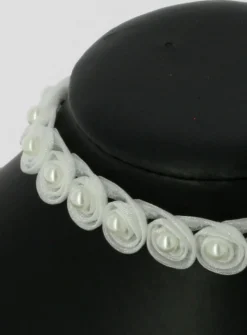 Collier ras de cou perle Blanc