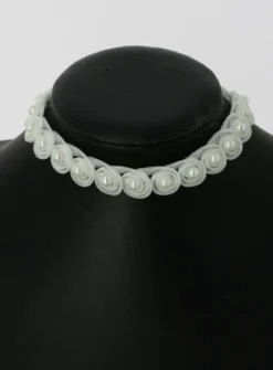 Collier ras de cou perle Blanc