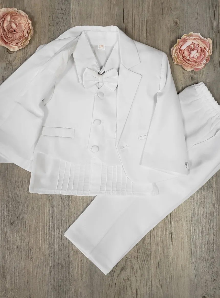 Costume blanc bébé complet modèle Lucas