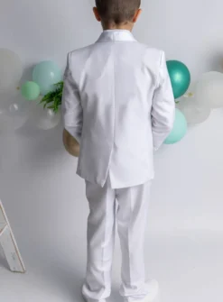 Costume blanc cérémonie enfant complet 5 pièces Thibault