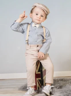 Costume bretelle bébé garçon + casquette