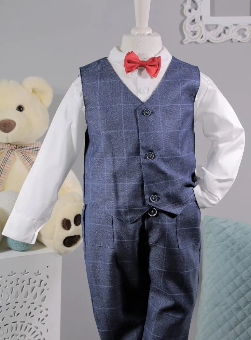 Costume complet à carreaux bébé garçon