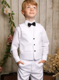Costume complet garçon Thibault blanc et noir