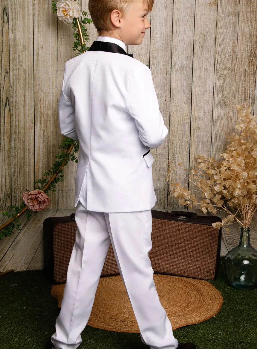 Costume complet garçon Thibault blanc et noir
