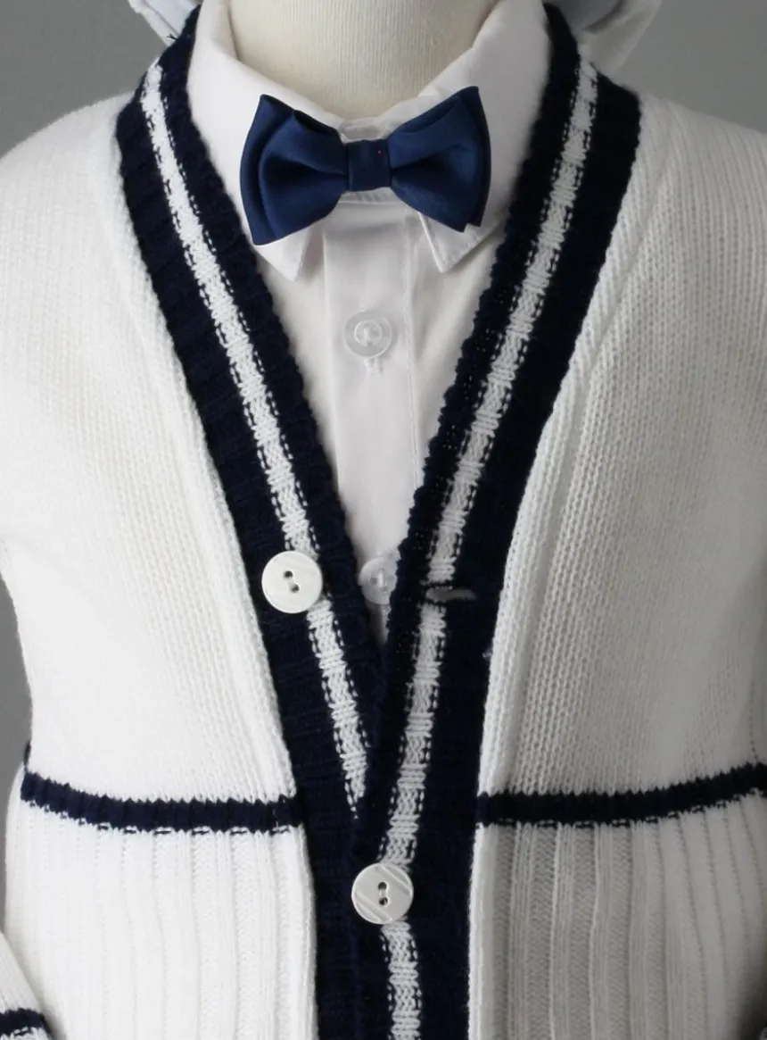 Costume de baptême complet Théo 5p. Blanc 1 mois