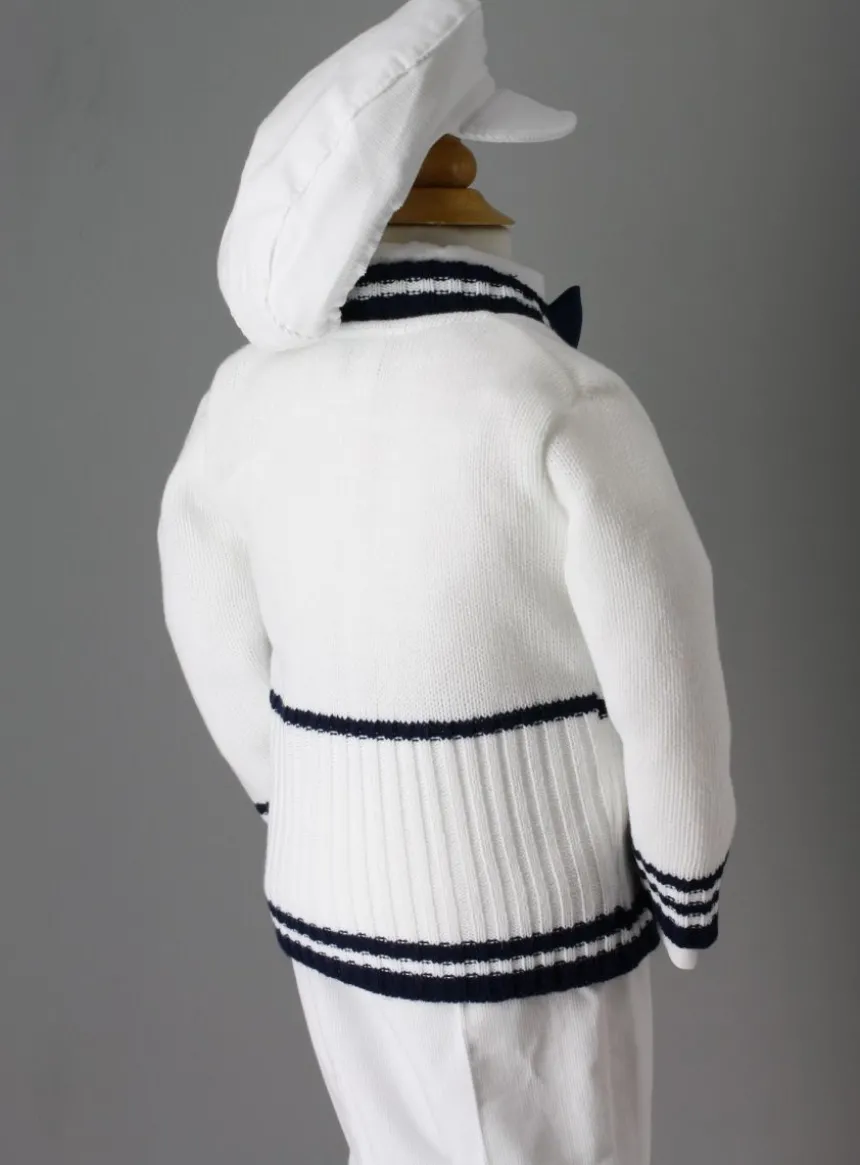 Costume de baptême complet Théo 5p. Blanc 1 mois