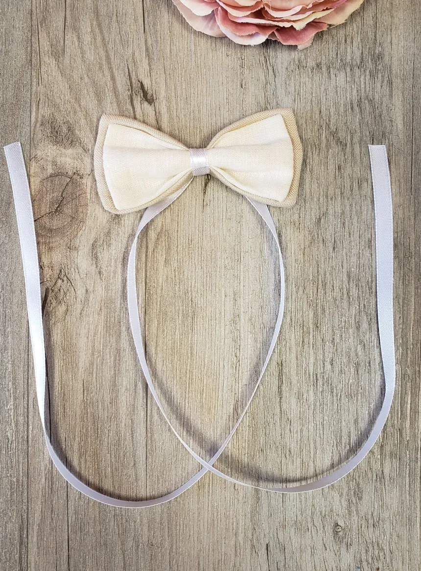 Costume de cérémonie en lin blanc et beige Edouard