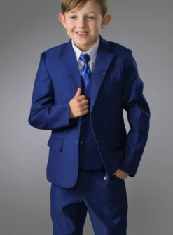 Costume garçon complet bleu roy modèle Jean