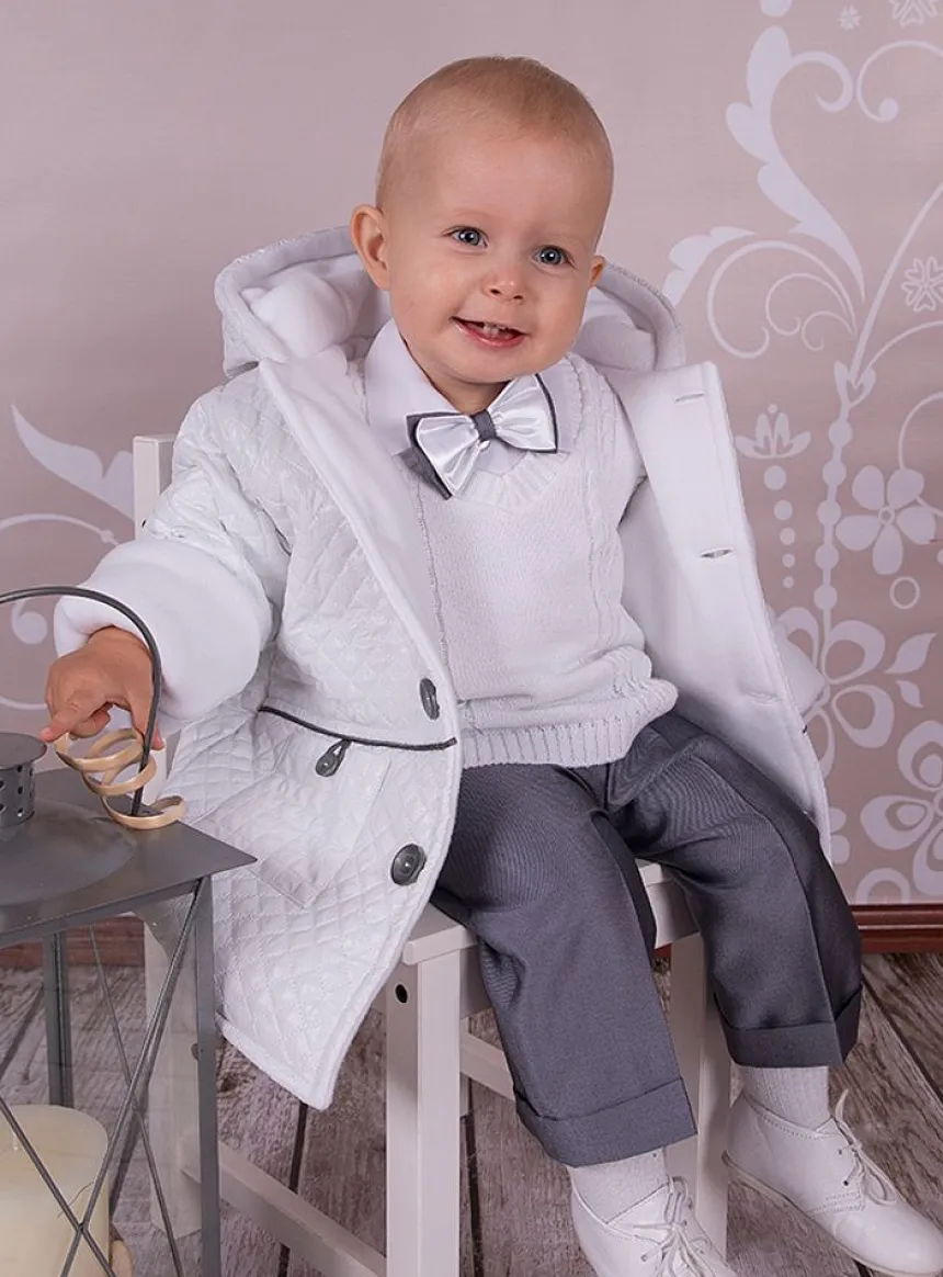 Costume garçon complet Ulysse + manteau Gris 3 mois