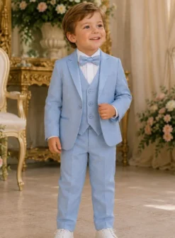 Costume garçon 5 pièces Alessio bleu tendre