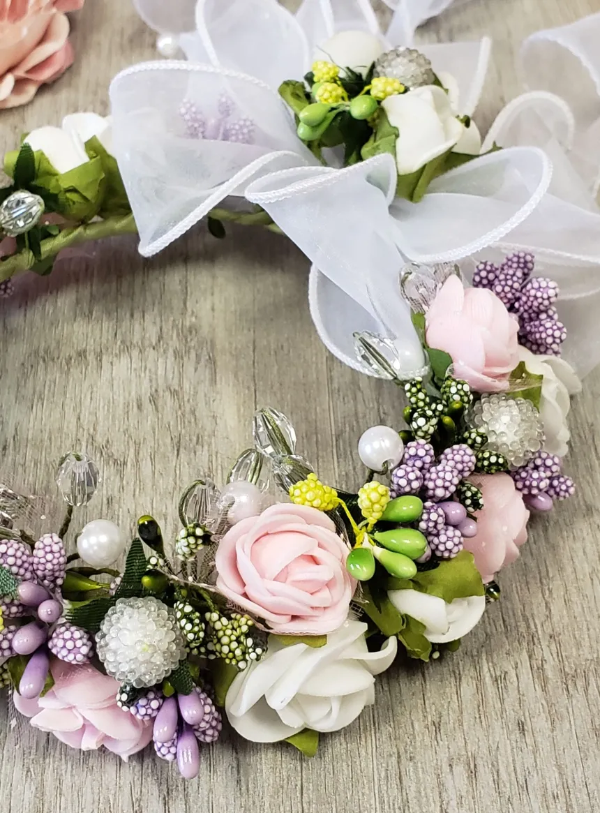 Couronne coiffure champêtre Blanc