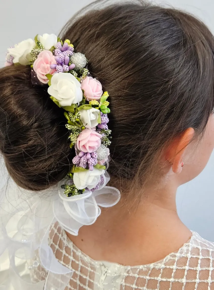 Couronne coiffure champêtre Blanc