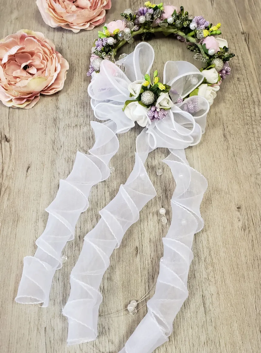 Couronne coiffure champêtre Blanc