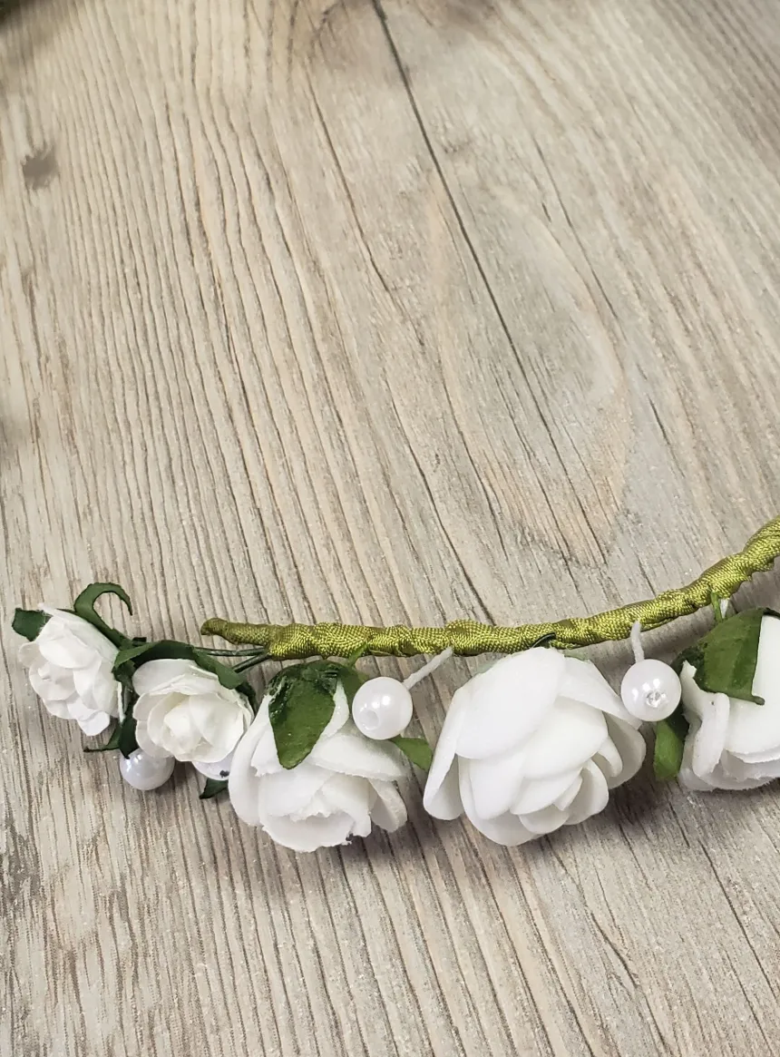 Couronne de communion blanche ouverte Blanc