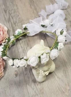 Couronne de communion blanche ouverte Blanc