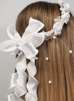 Couronne de fleur avec fleurs Blanc