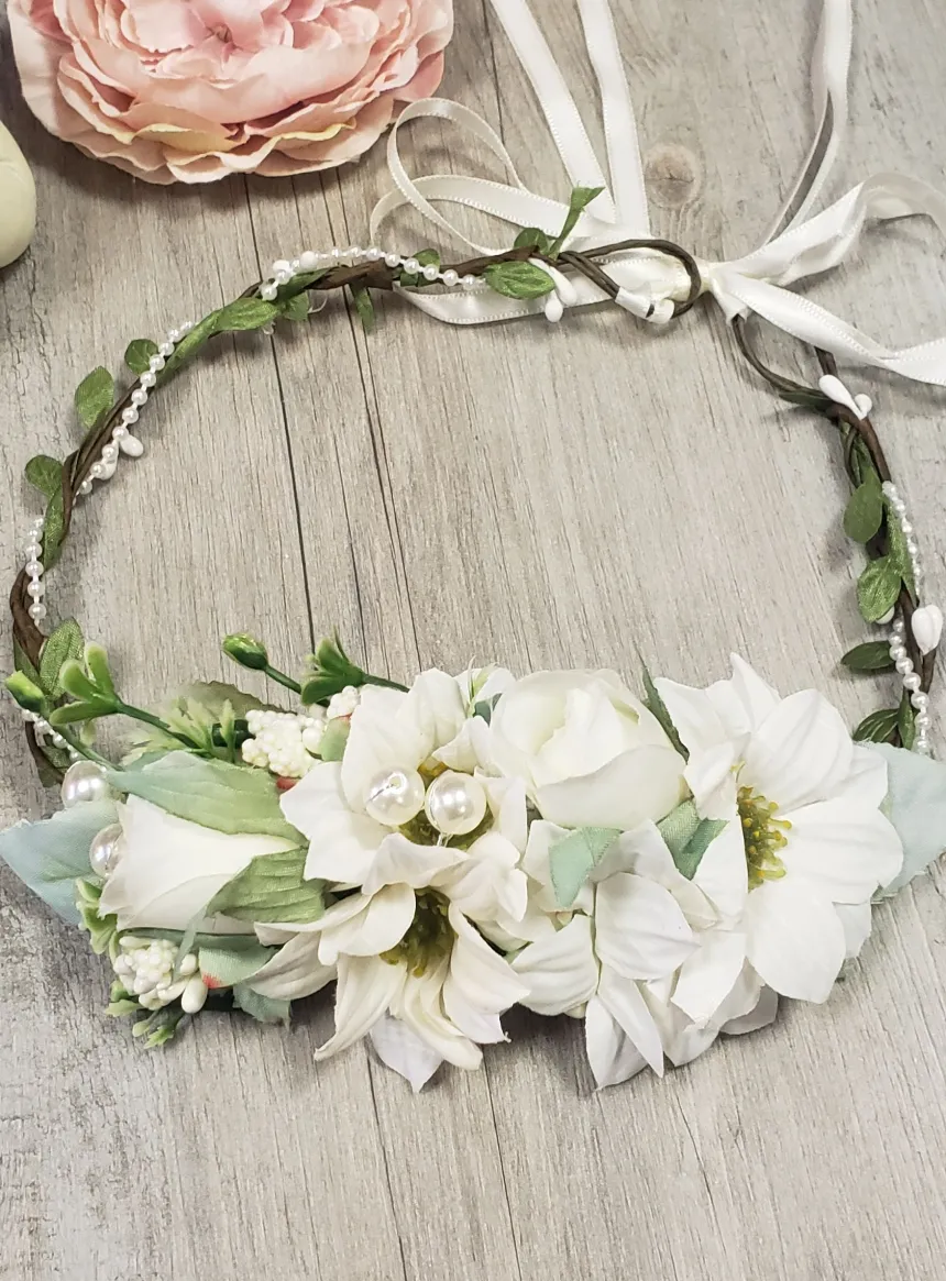 Couronne de fleur coiffure mariage
