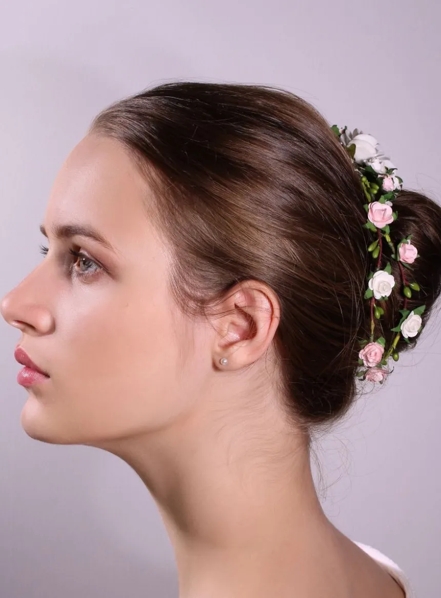 Couronne de fleur dans les cheveux Blanc