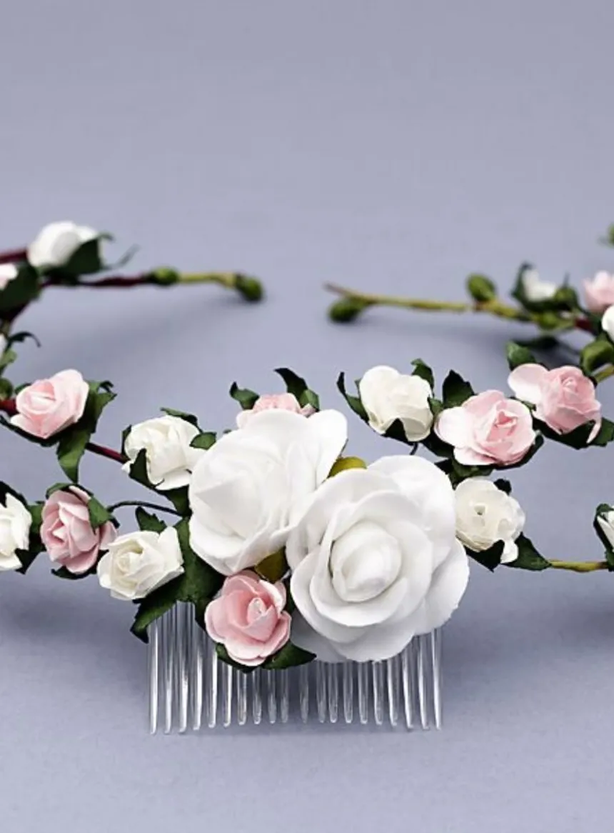 Couronne de fleur dans les cheveux Blanc