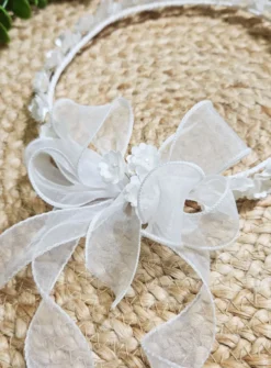 Couronne de Fleurs Blanche pour Communion