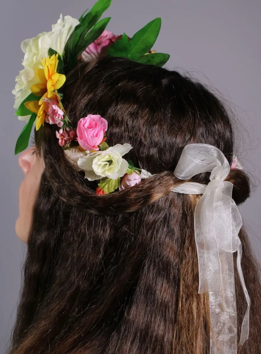 Couronne de fleurs champêtre Jaune