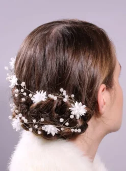 Couronne de fleur souple avec fleurs ou guirlande à tresser Blanc