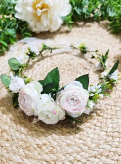 Couronne de Fleurs Pivoines et feuillage