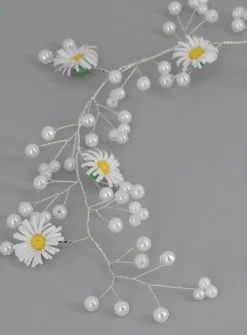 Couronne de fleurs souple Blanc