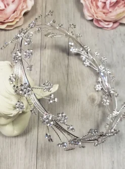 Couronne diadème avec strass Gris argent