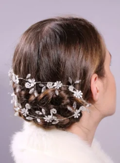 Couronne guirlande cheveux souple Blanc