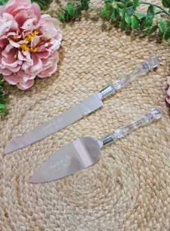 Couverts Gateau Mariage Baptême.... - Personnalisable Gris argent