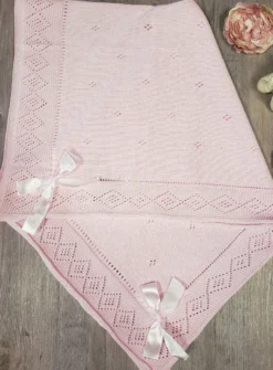 Couverture bébé Tricot et noeud