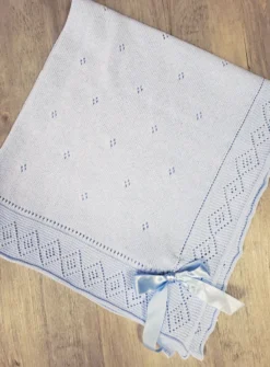 Couverture bébé Tricot et noeud