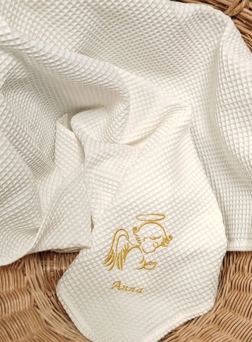 Couverture naissance bébé coton nid-d'abeille