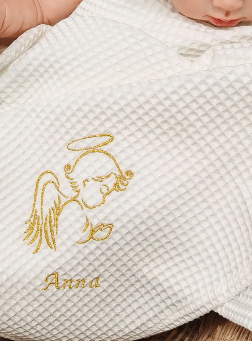Couverture naissance bébé coton nid-d'abeille