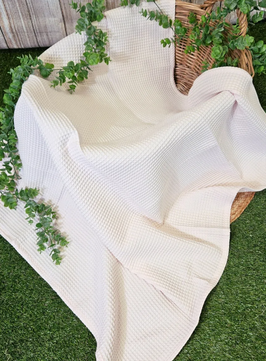 Couverture naissance bébé coton nid-d'abeille