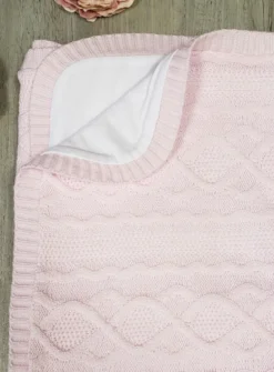 Couverture Tricot bébé doublée