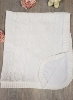 Couverture Tricot bébé doublée