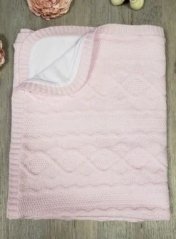Couverture Tricot bébé doublée