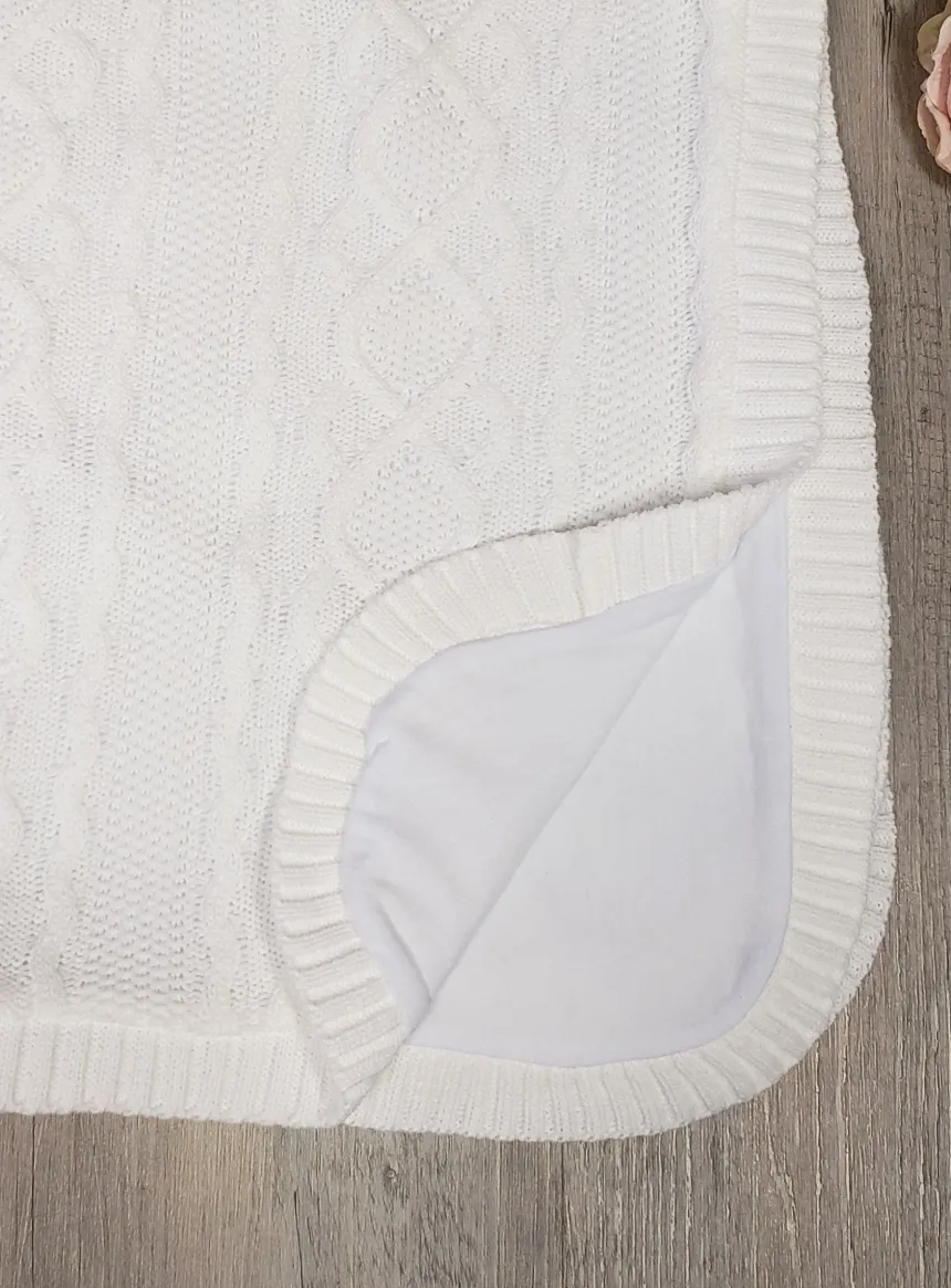 Couverture Tricot bébé doublée
