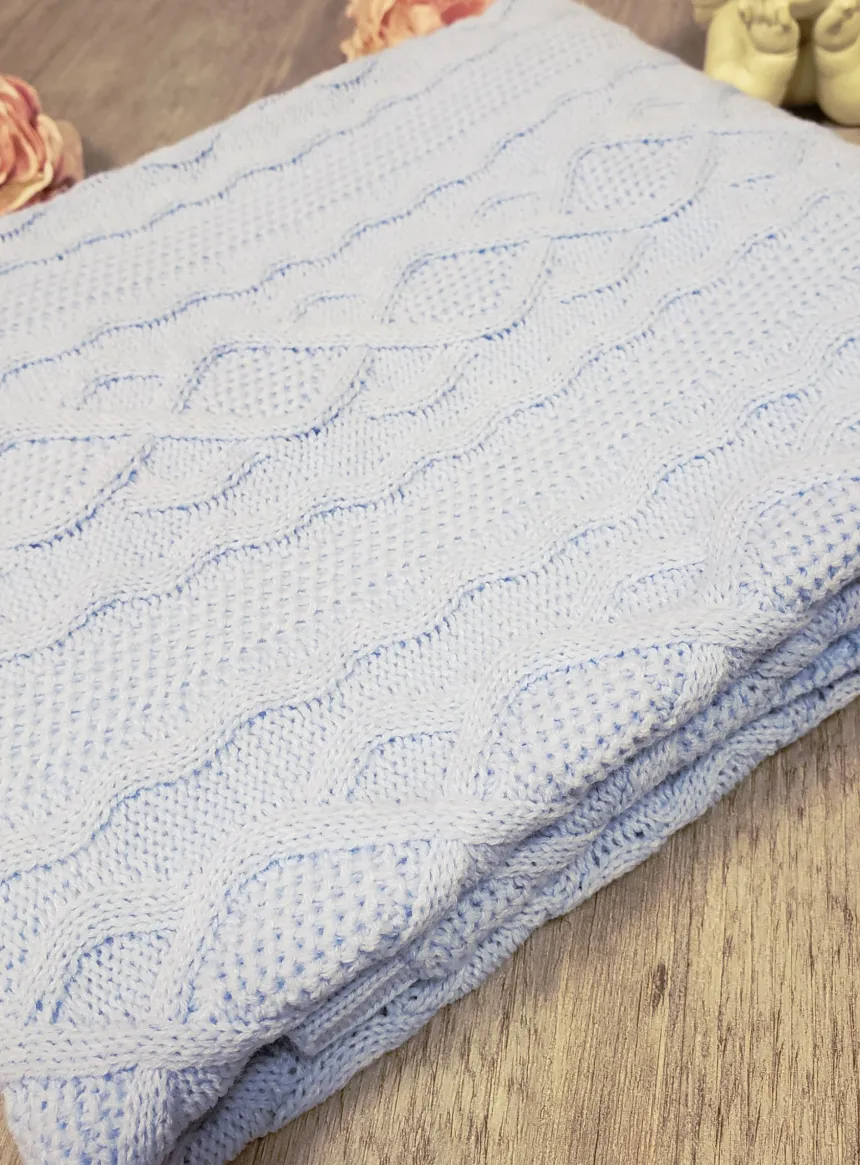 Couverture Tricot bébé doublée