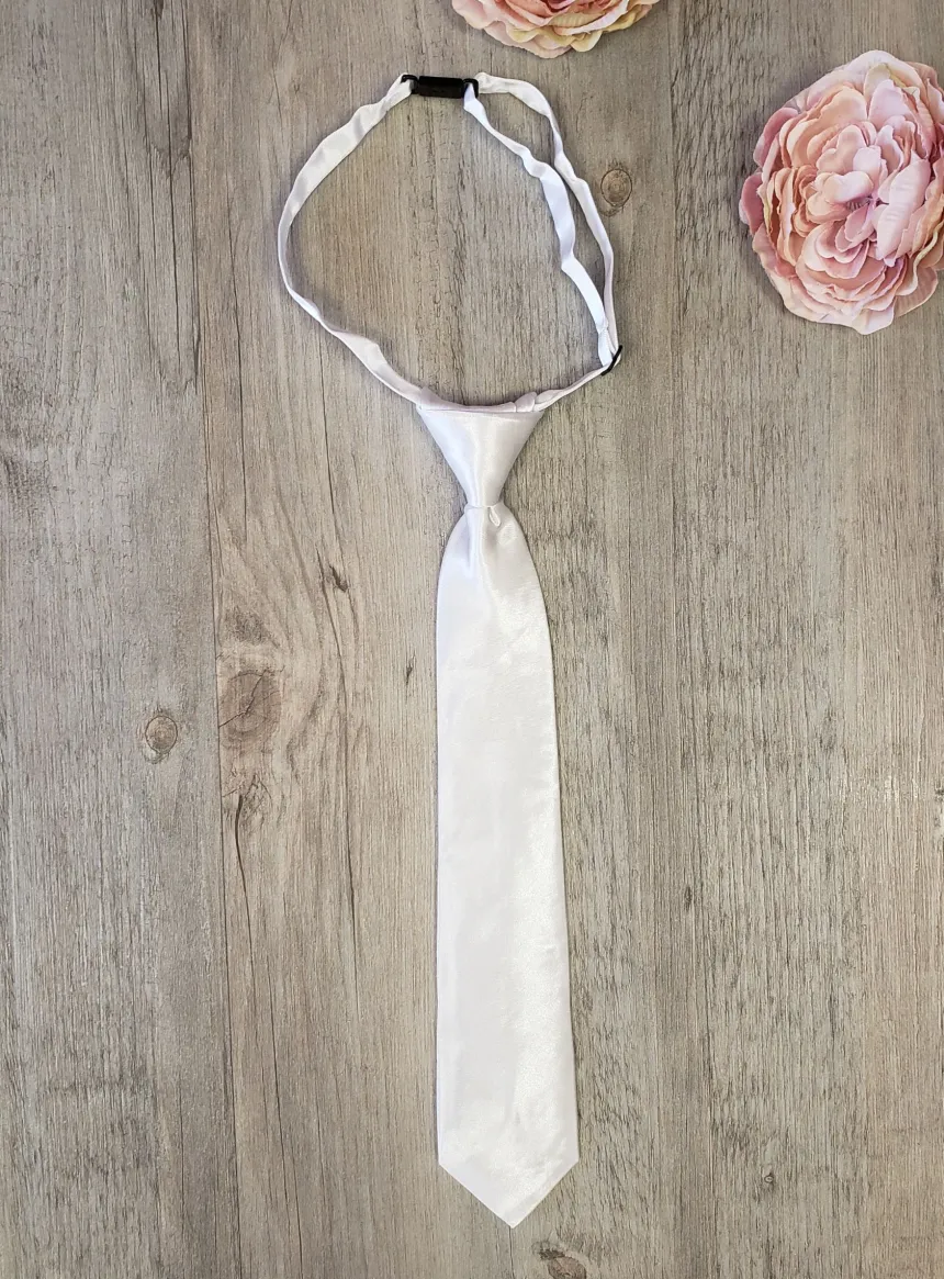 Cravate blanche garçon Blanc
