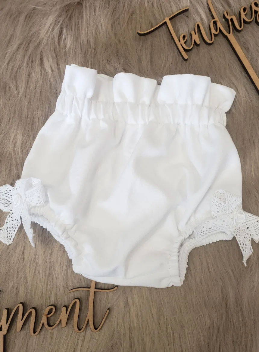 Culotte bébé fille Rosie noeud dentelle rétro