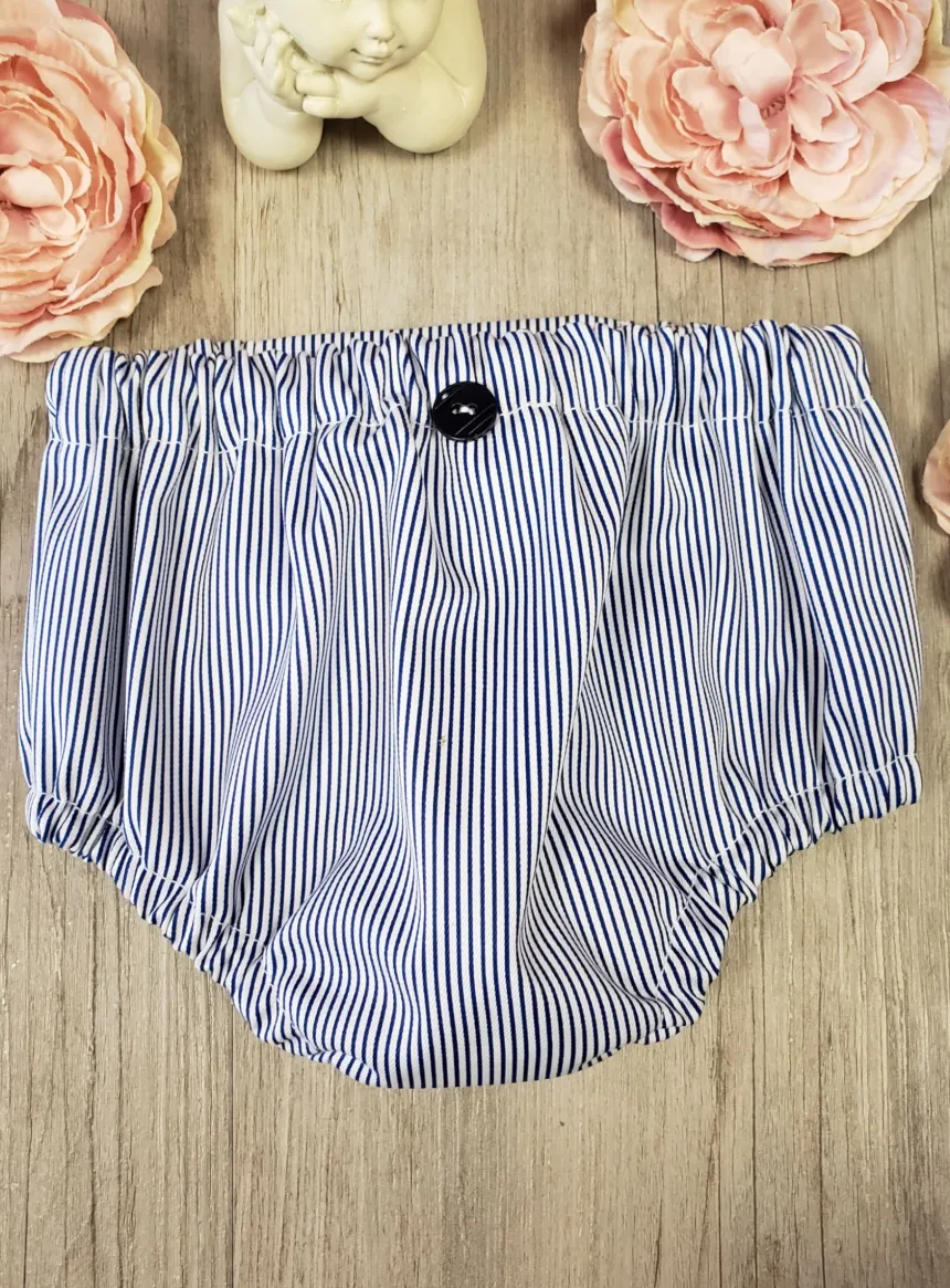 Culotte bébé rayée bleu marine Johan II
