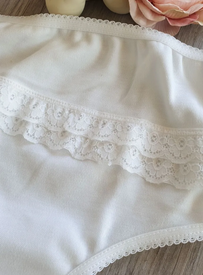Culotte de bapteme froufrou Blanc