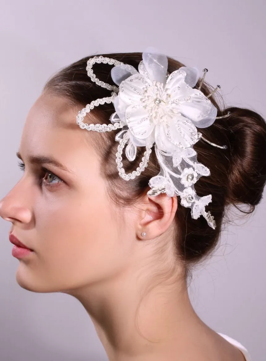 Décoration cheveux mariage avec pince Ivoire - Ecru