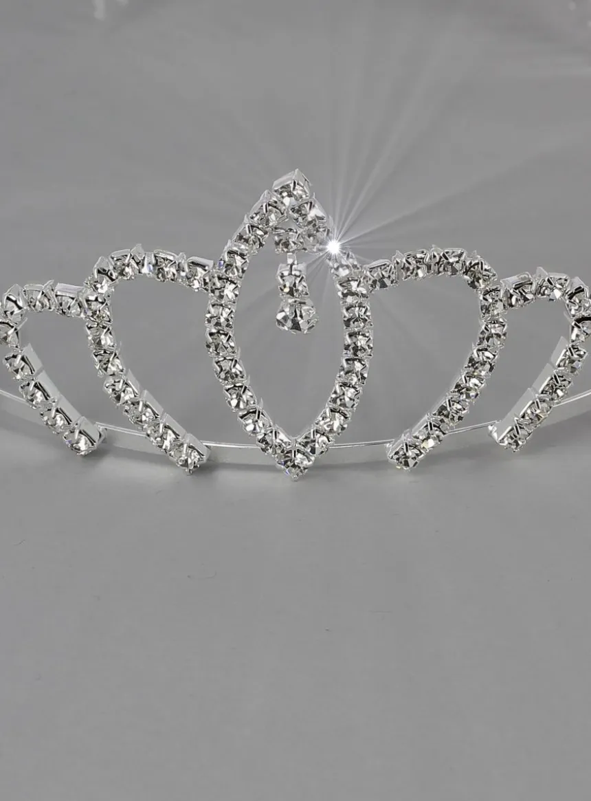 Diadčme couronne de mariage avec strass Gris argent