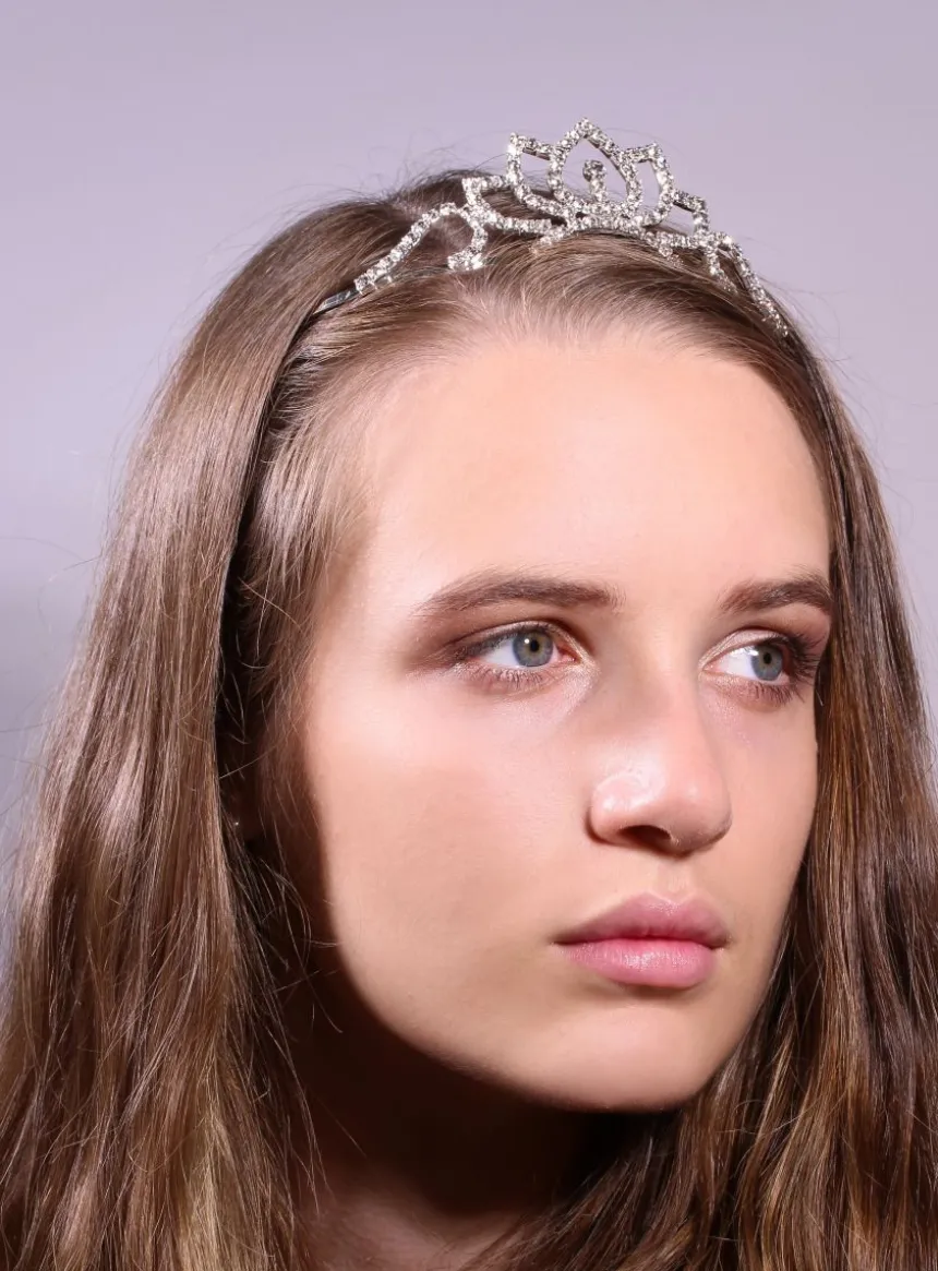 Diadčme mariage avec strass Gris argent