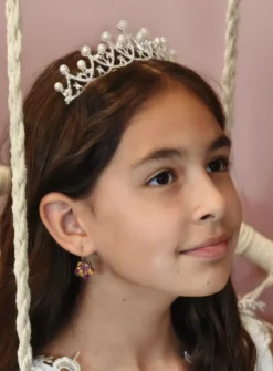 Diadème princesse fille ou femme Gris argent